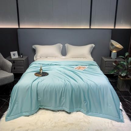 91家纺网 家纺一手货源 找家纺 榻尚家居2023新款TS长绒棉超柔夏被 青绿