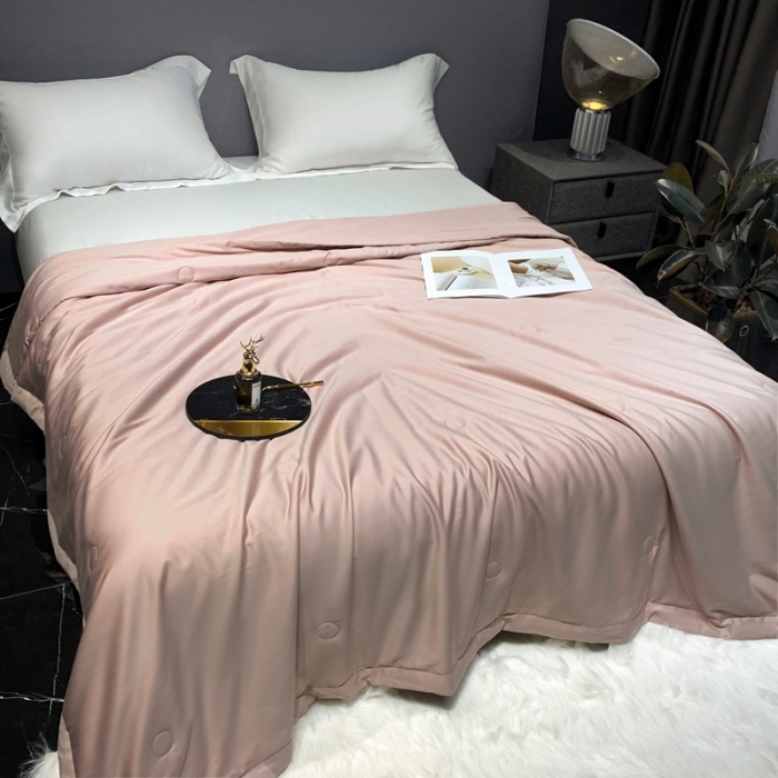 91家纺网 家纺一手货源 找家纺 榻尚家居2023新款TS长绒棉超柔夏被 槟粉