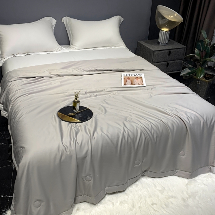 91家纺网 家纺一手货源 找家纺 榻尚家居2023新款TS长绒棉超柔夏被 灰色