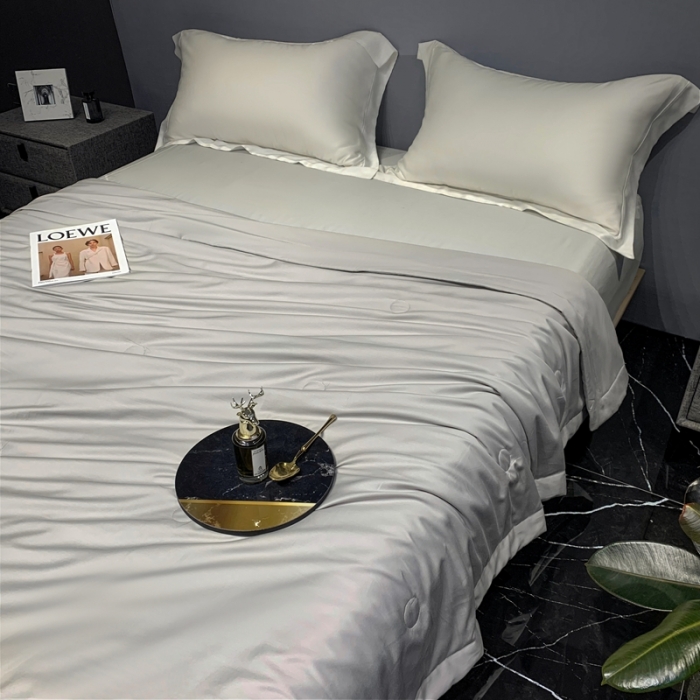 91家纺网 家纺一手货源 找家纺 榻尚家居2023新款TS长绒棉超柔夏被 灰色