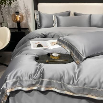 欧乐蒂 2022新款双面冰丝四件套-典雅 高级灰