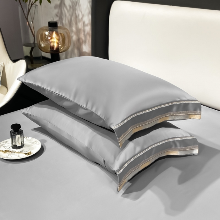 91家纺网 家纺一手货源 找家纺 欧乐蒂 2022新款双面冰丝四件套-典雅 高级灰