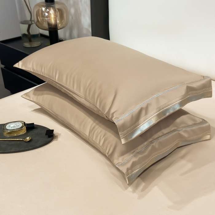 91家纺网 家纺一手货源 找家纺 欧乐蒂 2022新款双面冰丝四件套-典雅 香槟金