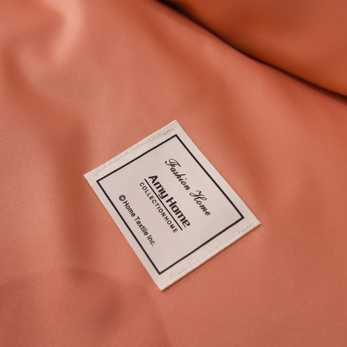 91家纺网 家纺一手货源 找家纺 艾米2025新款水洗真丝双层鱼尾边四件套-梦丽纱系列橘色