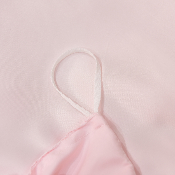 91家纺网 家纺一手货源 找家纺 艾米2025新款水洗真丝双层鱼尾边四件套-梦丽纱系列 浅粉