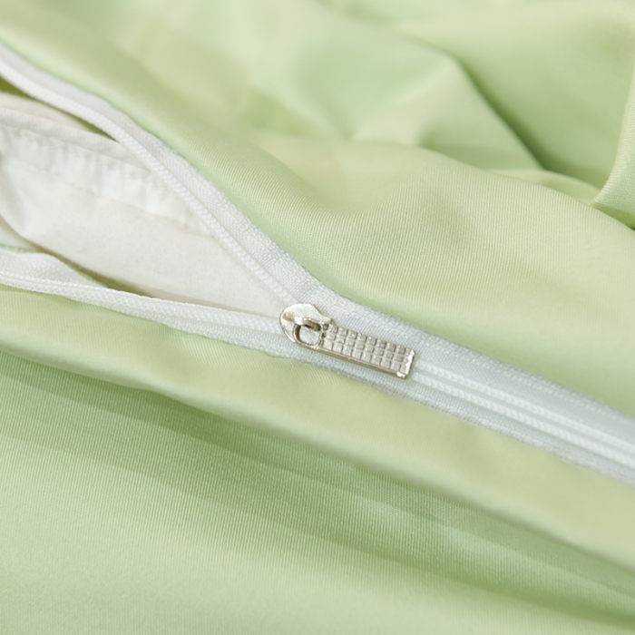 91家纺网 家纺一手货源 找家纺 艾米2025新款水洗真丝双层鱼尾边四件套-梦丽纱系列 水绿