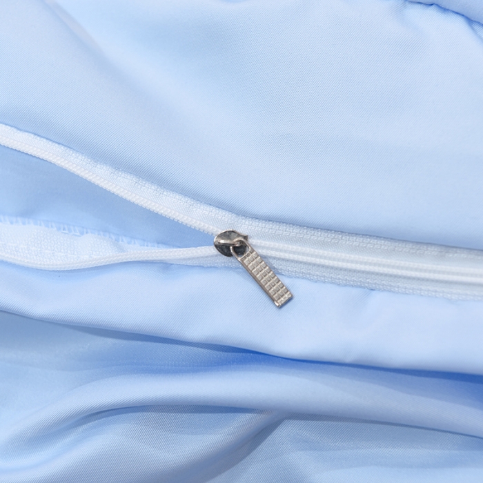 91家纺网 家纺一手货源 找家纺 艾米2025新款水洗真丝双层鱼尾边四件套-梦丽纱系列 天蓝