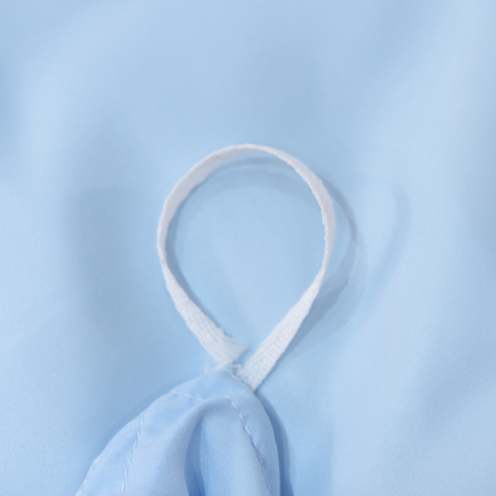 91家纺网 家纺一手货源 找家纺 艾米2025新款水洗真丝双层鱼尾边四件套-梦丽纱系列 天蓝