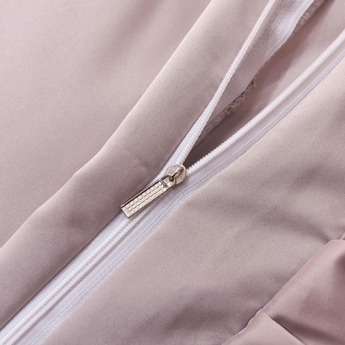 91家纺网 家纺一手货源 找家纺 艾米2025新款水洗真丝双层鱼尾边四件套-梦丽纱系列 香槟