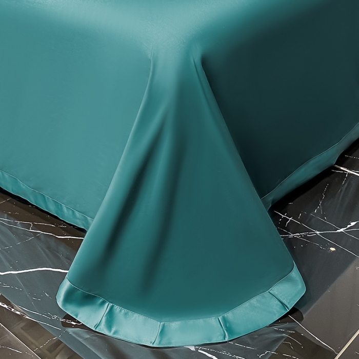 91家纺网 家纺一手货源 找家纺 欧乐蒂 2022新款A版60支水洗真丝B版纯棉四件套欧雅 欧雅-墨绿