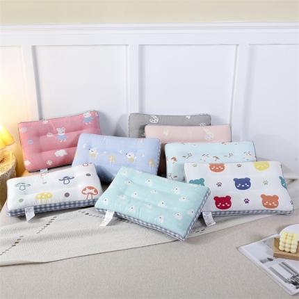 （总）可可枕芯 儿童卡通全棉枕头六层纱布纯棉婴儿枕针织定型枕