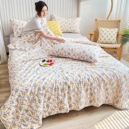 91家纺网 家纺一手货源 找家纺 （总）吾秀 2022 A类全棉有氧双层纱夏被 全棉夏被盖毯子