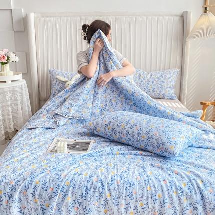 91家纺网 家纺一手货源 找家纺 （总）吾秀 2022 A类全棉有氧双层纱夏被 全棉夏被盖毯子