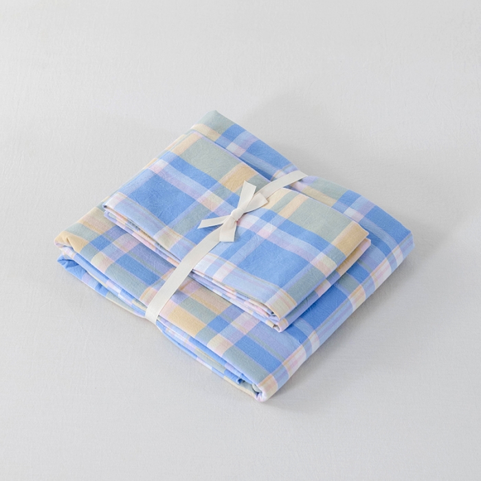 91家纺网 家纺一手货源 找家纺 （总）久典2022新款色织全棉水洗棉单品床笠（新增花型8色）