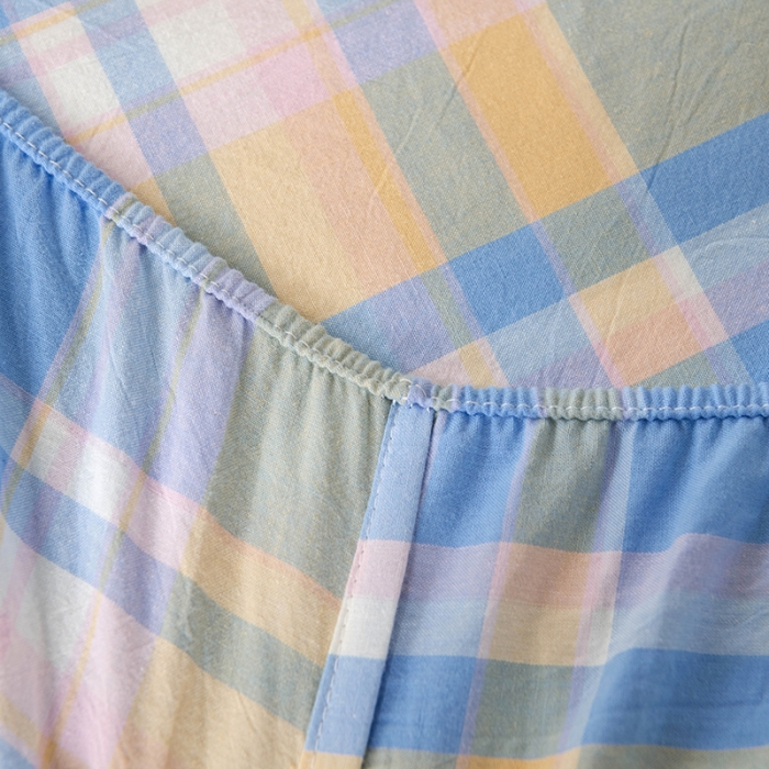 91家纺网 家纺一手货源 找家纺 （总）久典2022新款色织全棉水洗棉单品床笠（新增花型8色）