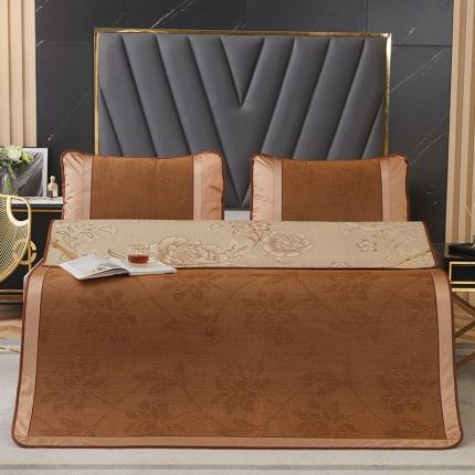 91家纺网 家纺一手货源 找家纺 航途席业 2025新款双面席 水中花双面