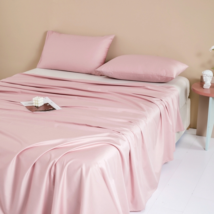 91家纺网 家纺一手货源 找家纺 久典 2022新款100支双股澳棉单品床单 黛粉色