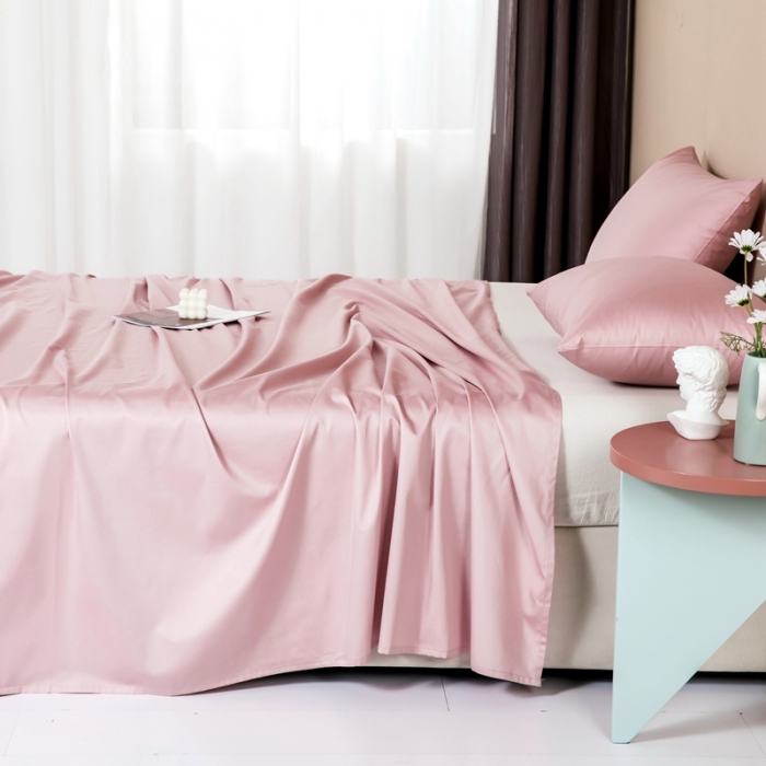 91家纺网 家纺一手货源 找家纺 久典 2022新款100支双股澳棉单品床单 黛粉色