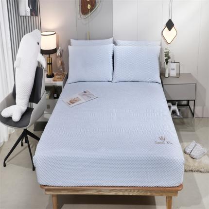 （总）新月家纺 2022新款冰豆豆蕾丝全包边款凉感席凉席三件套