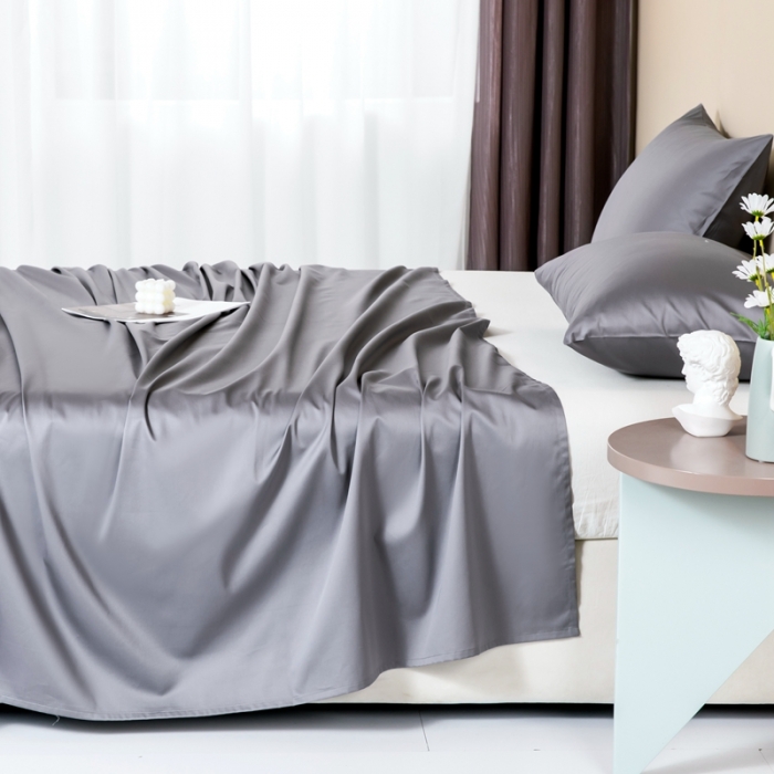 91家纺网 家纺一手货源 找家纺 久典 2022新款100支双股澳棉单品床单 迪灰