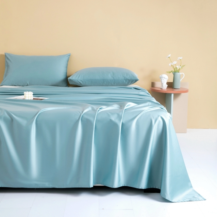 91家纺网 家纺一手货源 找家纺 久典 2022新款100支双股澳棉单品床单 迷雾蓝