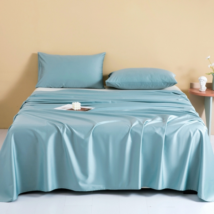 91家纺网 家纺一手货源 找家纺 久典 2022新款100支双股澳棉单品床单 迷雾蓝