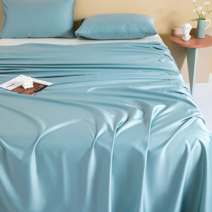 91家纺网 家纺一手货源 找家纺 久典 2022新款100支双股澳棉单品床单 迷雾蓝