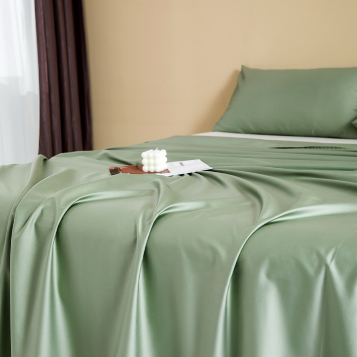 91家纺网 家纺一手货源 找家纺 久典 2022新款100支双股澳棉单品床单 牛油果绿