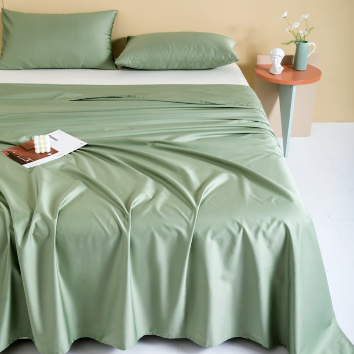 91家纺网 家纺一手货源 找家纺 久典 2022新款100支双股澳棉单品床单 牛油果绿