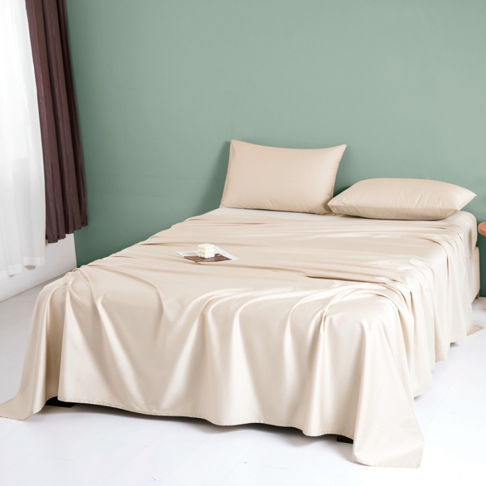 91家纺网 家纺一手货源 找家纺 久典 2022新款100支双股澳棉单品床单 曲奇色