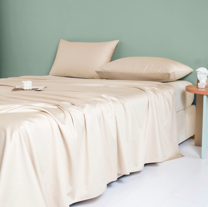 91家纺网 家纺一手货源 找家纺 久典 2022新款100支双股澳棉单品床单 曲奇色