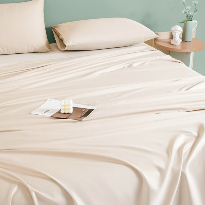 91家纺网 家纺一手货源 找家纺 久典 2022新款100支双股澳棉单品床单 曲奇色