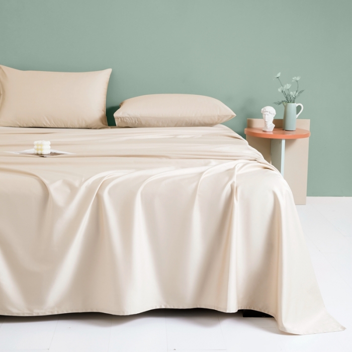 91家纺网 家纺一手货源 找家纺 久典 2022新款100支双股澳棉单品床单 曲奇色