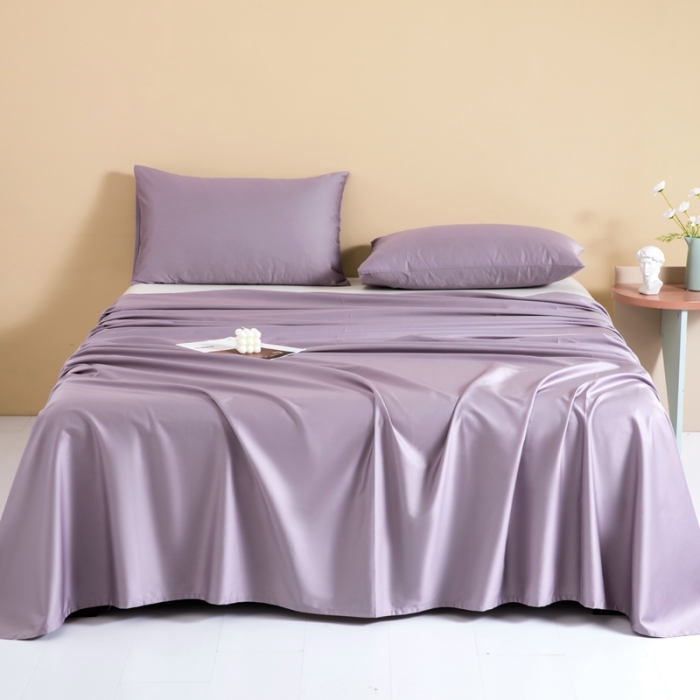 91家纺网 家纺一手货源 找家纺 久典 2022新款100支双股澳棉单品床单 神秘紫