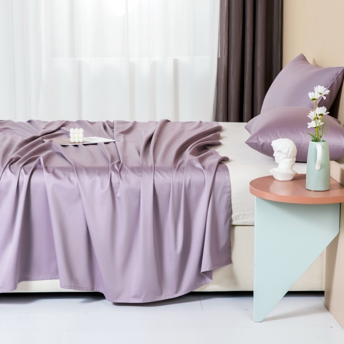 91家纺网 家纺一手货源 找家纺 久典 2022新款100支双股澳棉单品床单 神秘紫