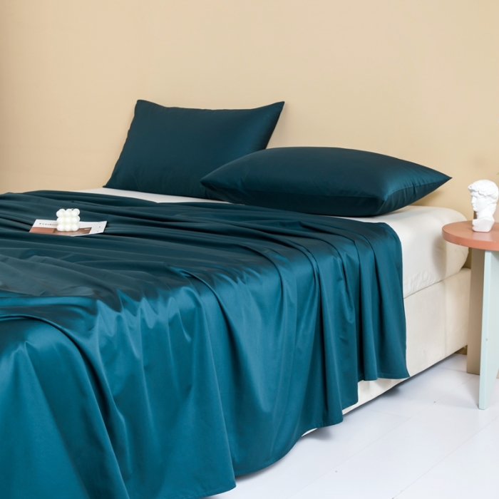 91家纺网 家纺一手货源 找家纺 久典 2022新款100支双股澳棉单品床单 午夜蓝