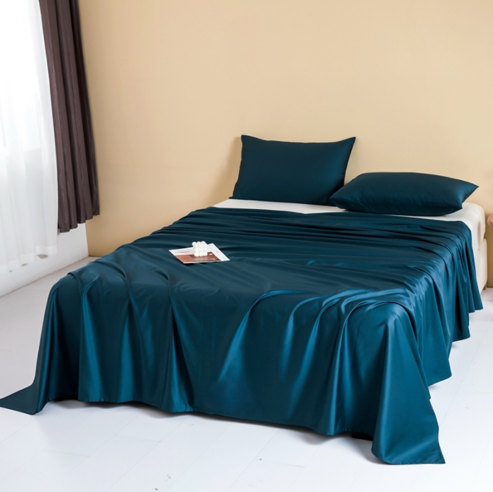 91家纺网 家纺一手货源 找家纺 久典 2022新款100支双股澳棉单品床单 午夜蓝