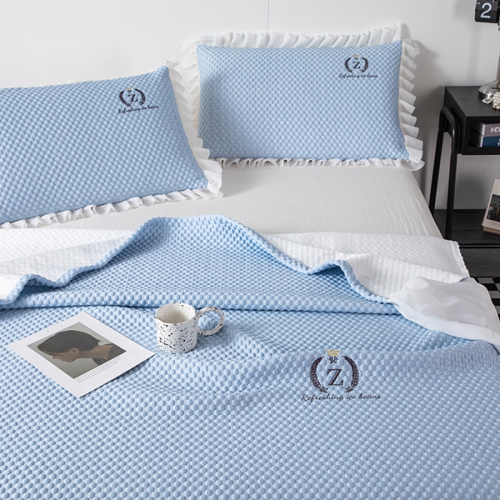 91家纺网 家纺一手货源 找家纺 （总）佳居缘 2022新款冰豆豆冷感床裙款凉席三件套