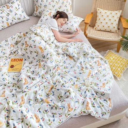 吾秀家居  2022新款A类全棉有氧双层纱夏被 秋恋