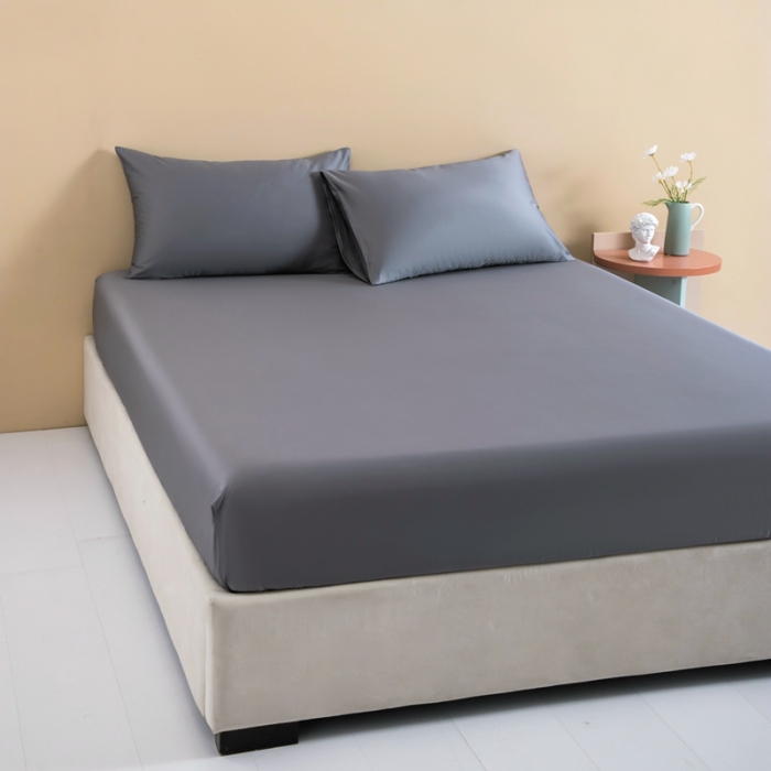 91家纺网 家纺一手货源 找家纺 久典 2022新款100支双股澳棉单品床笠 迪灰