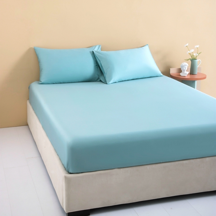 91家纺网 家纺一手货源 找家纺 久典 2022新款100支双股澳棉单品床笠 迷雾蓝