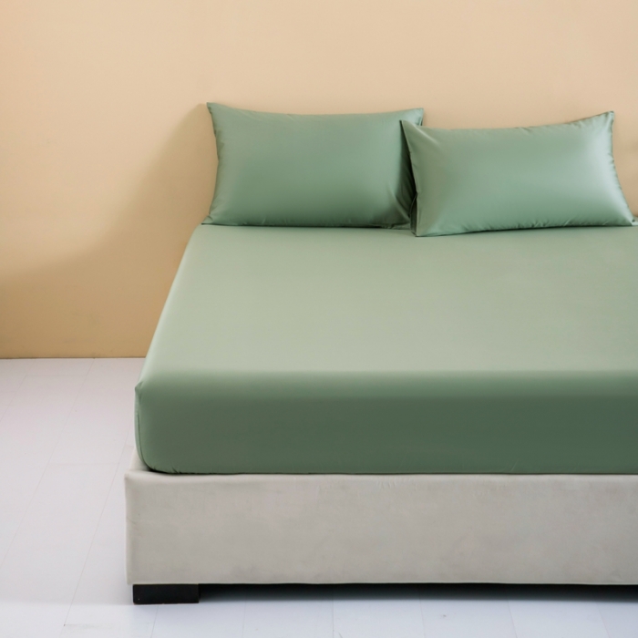 91家纺网 家纺一手货源 找家纺 久典 2022新款100支双股澳棉单品床笠 牛油果绿