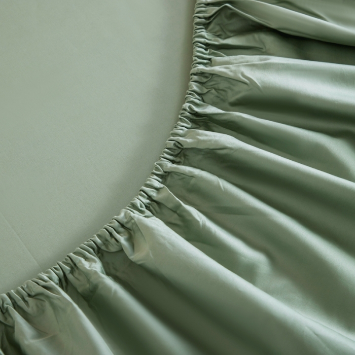 91家纺网 家纺一手货源 找家纺 久典 2022新款100支双股澳棉单品床笠 牛油果绿