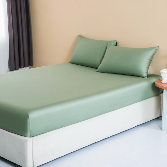 91家纺网 家纺一手货源 找家纺 久典 2022新款100支双股澳棉单品床笠 牛油果绿