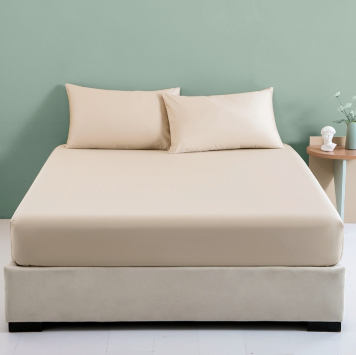 91家纺网 家纺一手货源 找家纺 久典 2022新款100支双股澳棉单品床笠 曲奇色