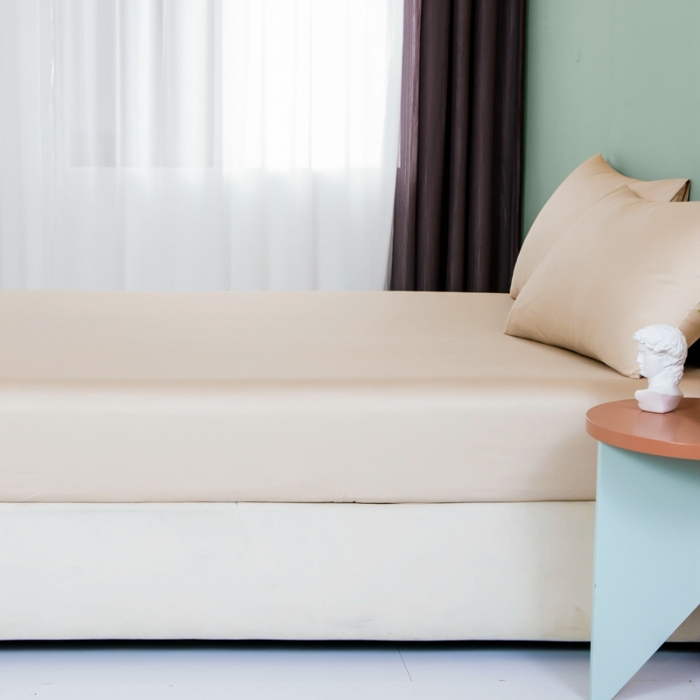 91家纺网 家纺一手货源 找家纺 久典 2022新款100支双股澳棉单品床笠 曲奇色