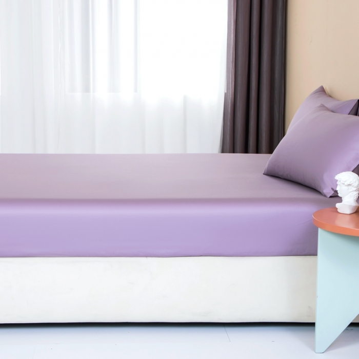 91家纺网 家纺一手货源 找家纺 久典 2022新款100支双股澳棉单品床笠 神秘紫