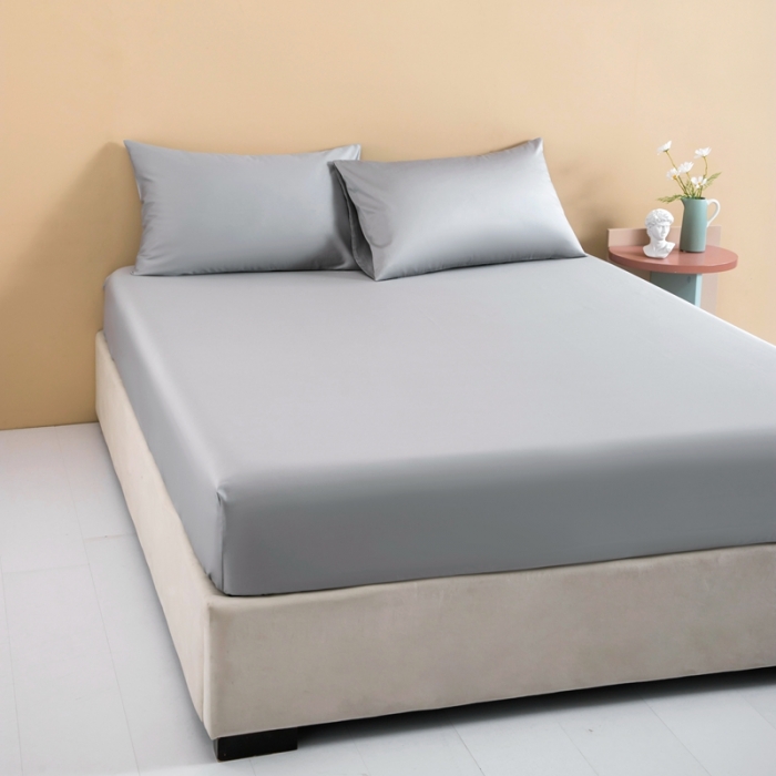 91家纺网 家纺一手货源 找家纺 久典 2022新款100支双股澳棉单品床笠 太古灰