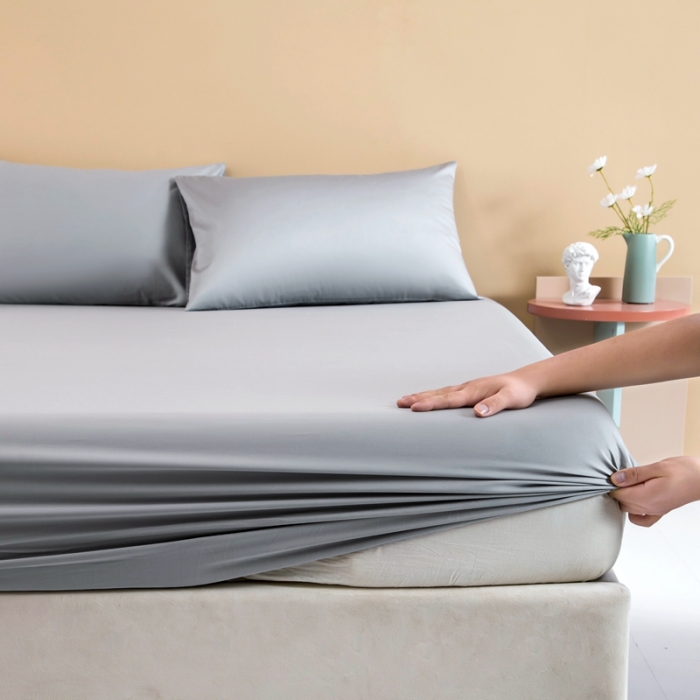 91家纺网 家纺一手货源 找家纺 久典 2022新款100支双股澳棉单品床笠 太古灰