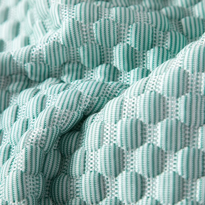 91家纺网 家纺一手货源 找家纺 佳居缘 2022新款冰豆豆冷感床裙款凉席三件套 清雅绿